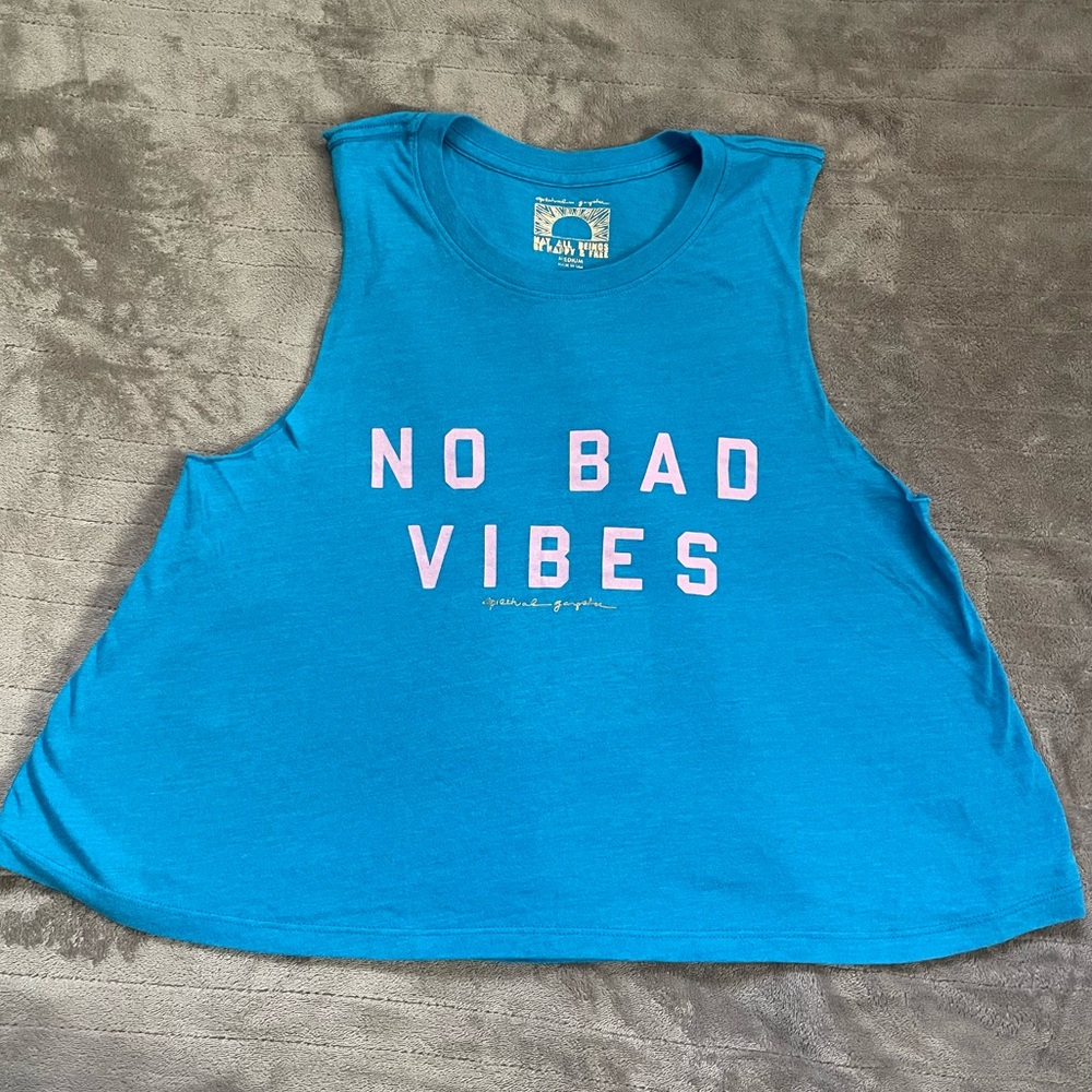 Spiritual Gangster Teal Tank Top Medium
